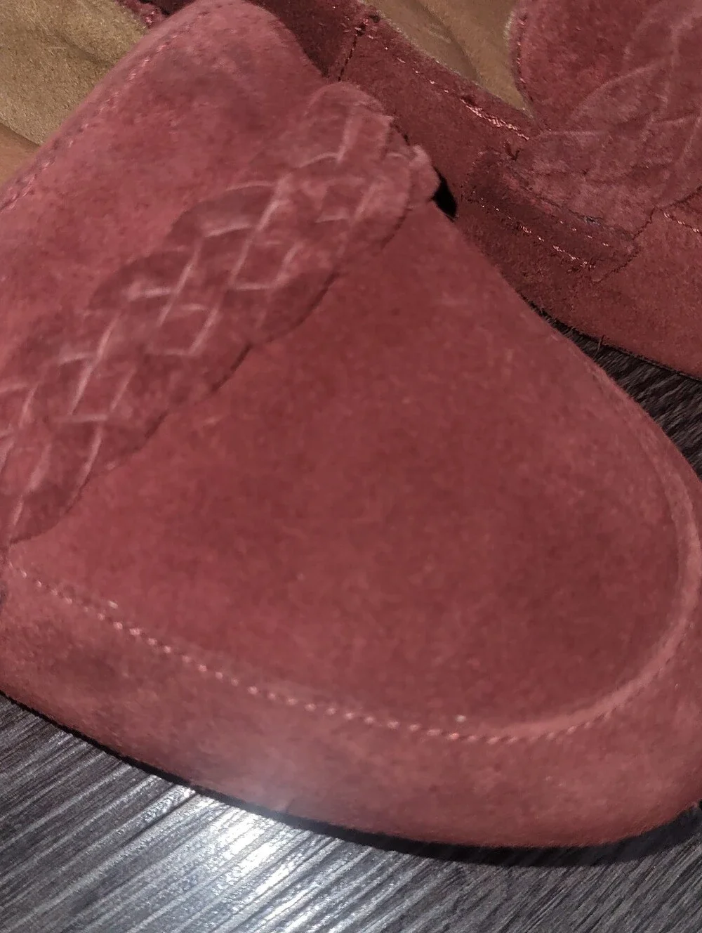 Børn Brown Suede Braided Loafers Size 8 Cottagecore Boho Academia Comfort Flats